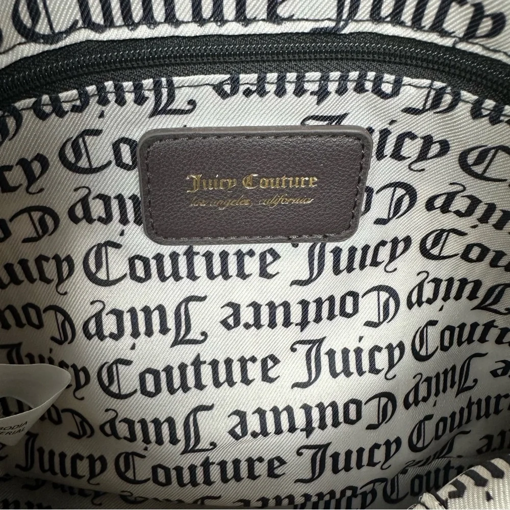 JUICY COUTURE Vintage Heritage White Heart Velour Satchel - Picture 10 of 13